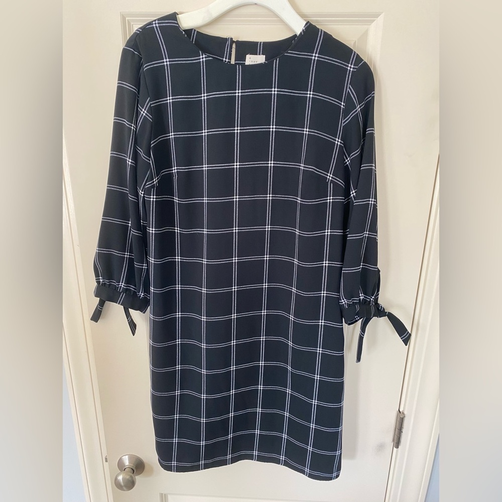 Ladies Black & White window pane dress.